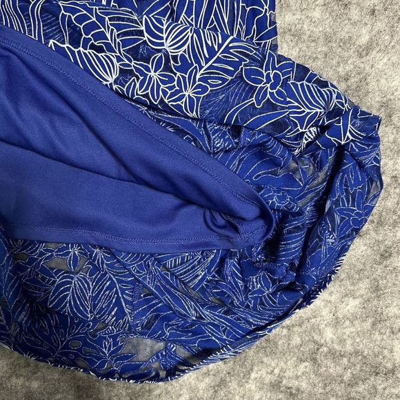 Rabbit Rabbit Rabbit Designs Sheer Maxi Dress Women’s 8 Blue Long Floral Lined - Picture 9 of 17